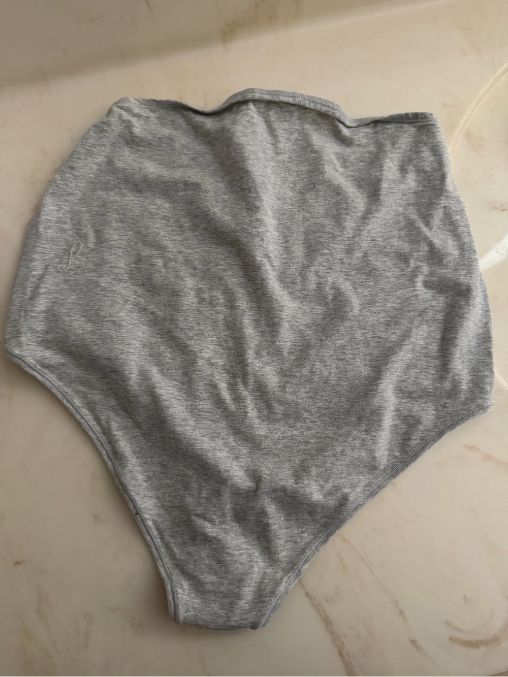 SKIMS Maternity Cotton Jersey High Waisted Thong Light Heather Grey Large NEW